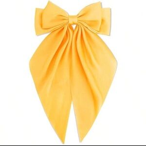 Elegant yellow satin Bow Hair Clip